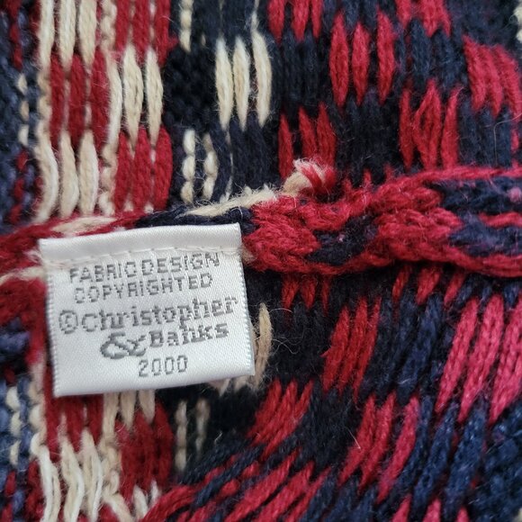 Vintage Christopher & Banks Hand Embroidered Front Zip Granny Knit Sweater Vest - Picture 4 of 6